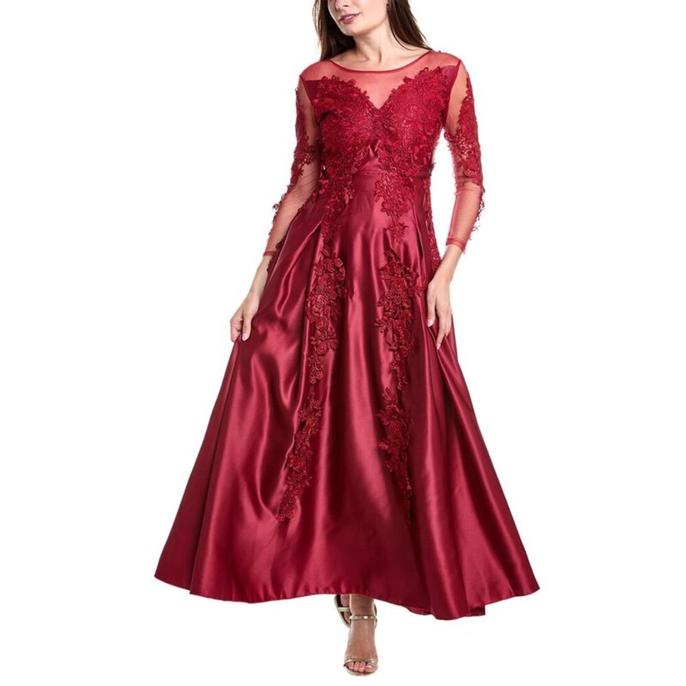 Michele Laperle Womens  Lace Sleeve Gown